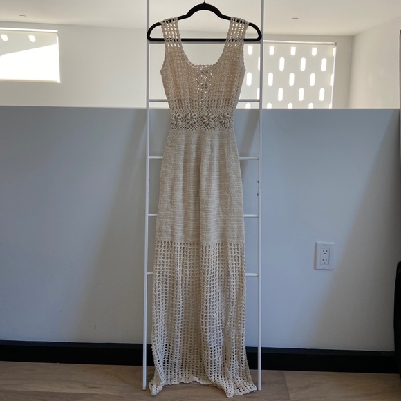 NWOT Free People Crochet Knit Maxi Dress - Picture 2 of 4